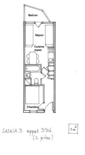 Appartement 3106. Plan. Relevé schématique