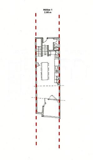 Appartement aménagé dans une travée. Plan traversant