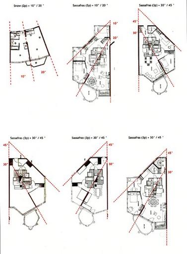 Appartement aménagé dans une travée. Plan traversant. Exemples