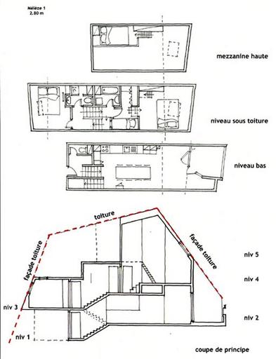 'Appartements-chalets' disposés en partie supérieure des immeubles sur plusieurs niveaux