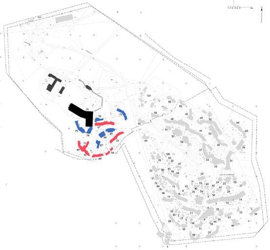 Plan de situation du quartier dans la station. Extrait du plan cadastral