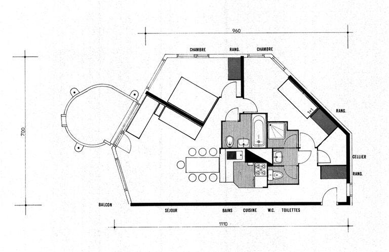 Plan d'un appartement au 2e niveau