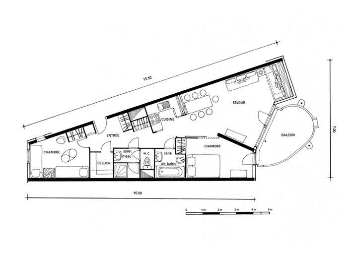 Plan d'un appartement du 8e niveau