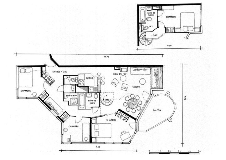 Plan d'un appartement de 3 pièces