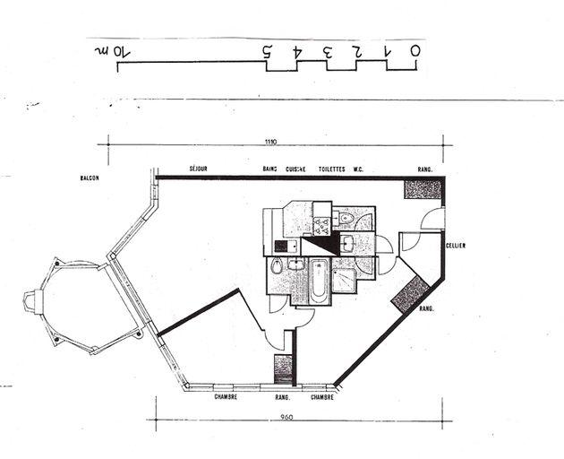 Plan d'un appartement de 3 pièces