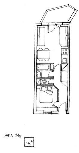 Plan de l'appartement 210. Relevé schématique