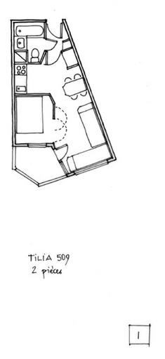 Plan de l'appartement 509. Relevé schématique