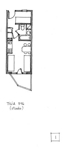 Plan de l'appartement 516. Relevé schématique