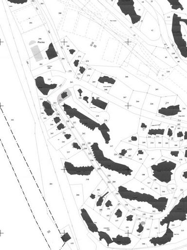 Plan masse, extrait du plan cadastral