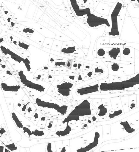 Plan masse, extrait du plan cadastral