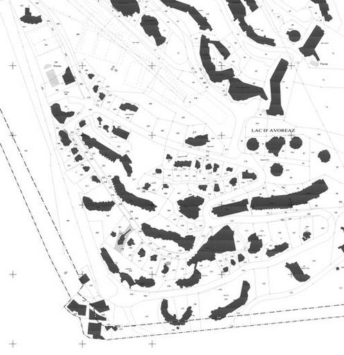 Plan masse, extrait du plan cadastral