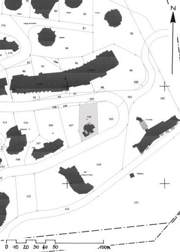 Plan masse, extrait du plan cadastral