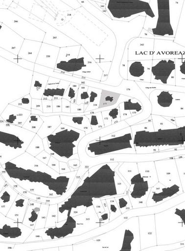 Plan masse, extrait du plan cadastral