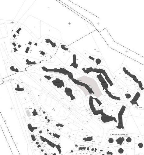 Plan masse, extrait du plan cadastral