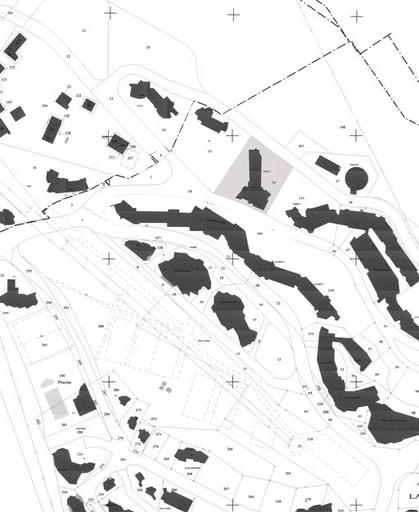 Plan masse, extrait du plan cadastral