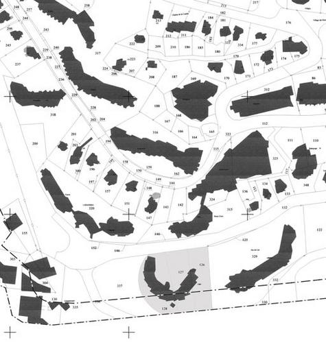 Plan masse, extrait du plan cadastral