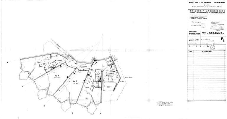 Dossier d'exécution / Collectif Architecture, 15 juin 1969. Plan du 1er étage (AC Morzine)