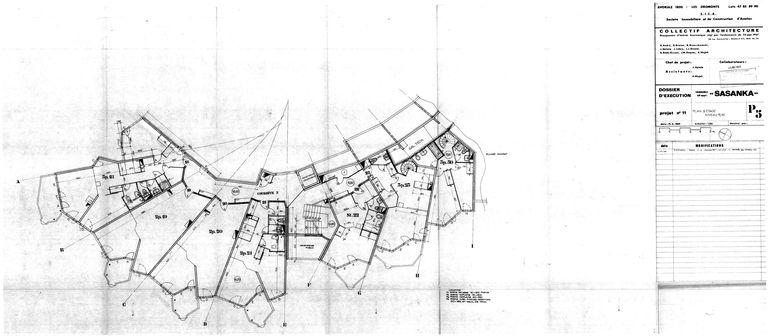 Dossier d'exécution / Collectif Architecture, 15 juin 1969. Plan du 5e étage (AC Morzine)