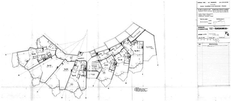 Dossier d'exécution / Collectif Architecture, 15 juin 1969. Plan du 6e étage (AC Morzine)