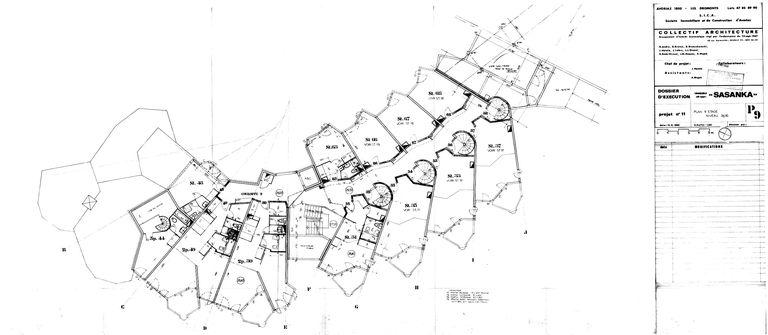 Dossier d'exécution / Collectif Architecture, 15 juin 1969. Plan du 9e étage (AC Morzine)