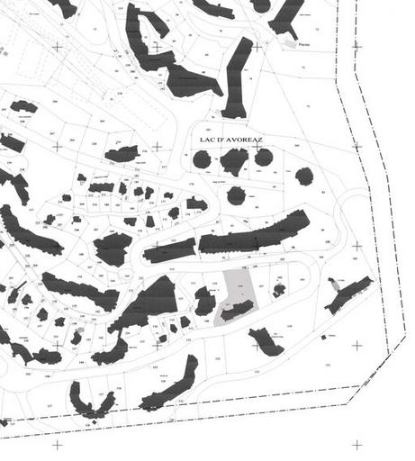 Plan masse, extrait du plan cadastral