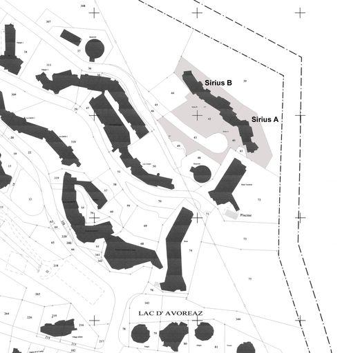 Plan masse, extrait du plan cadastral