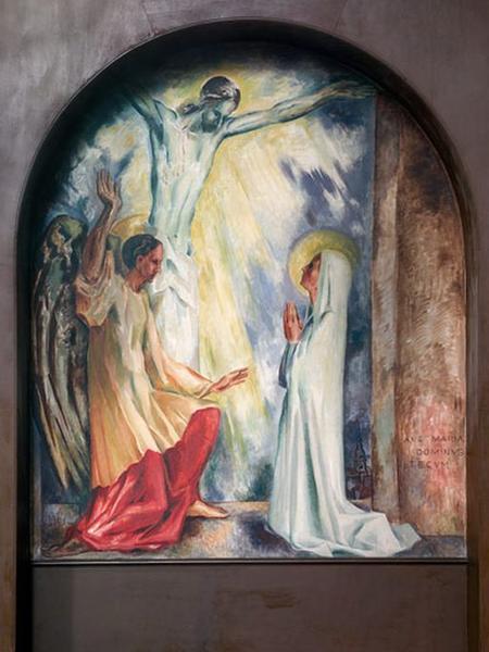 Toile marouflée : l'Annonciation