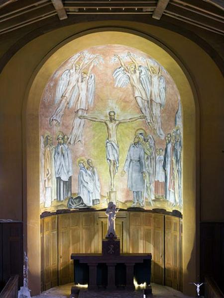 Peinture murale de l'abside : la Crucifixion