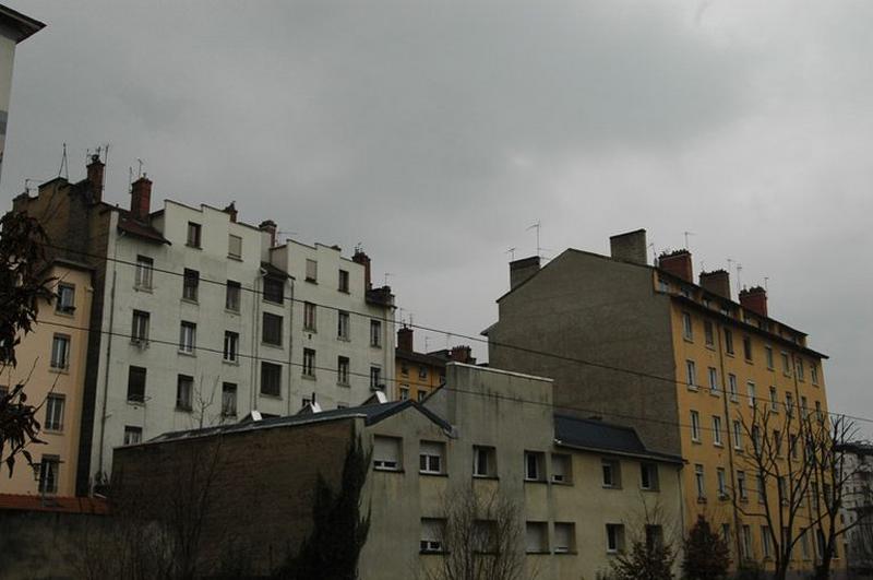 Façade arrière, sheds, vue nord est.