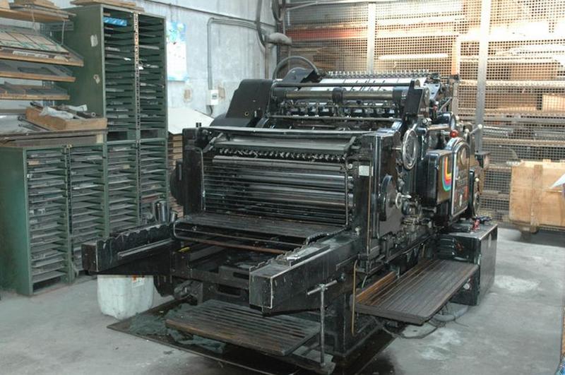 Heidelberg Cylindre (typo), vue d'ensemble. Angle nord ouest de l'atelier.