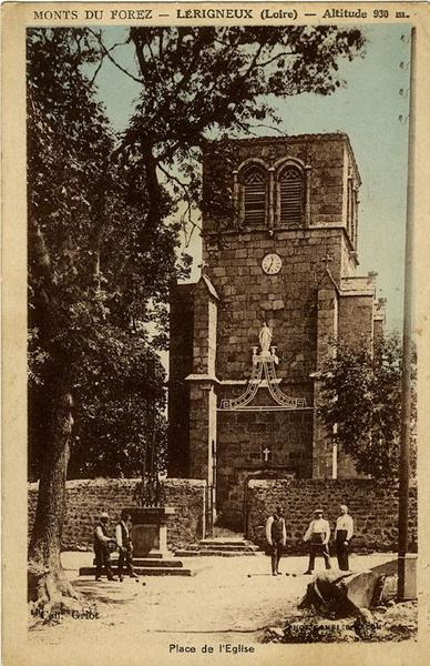 MONTS DU FOREZ - LERIGNEUX (Loire) - Altitude 930 m. Place de l'Eglise. Coll. Griot.