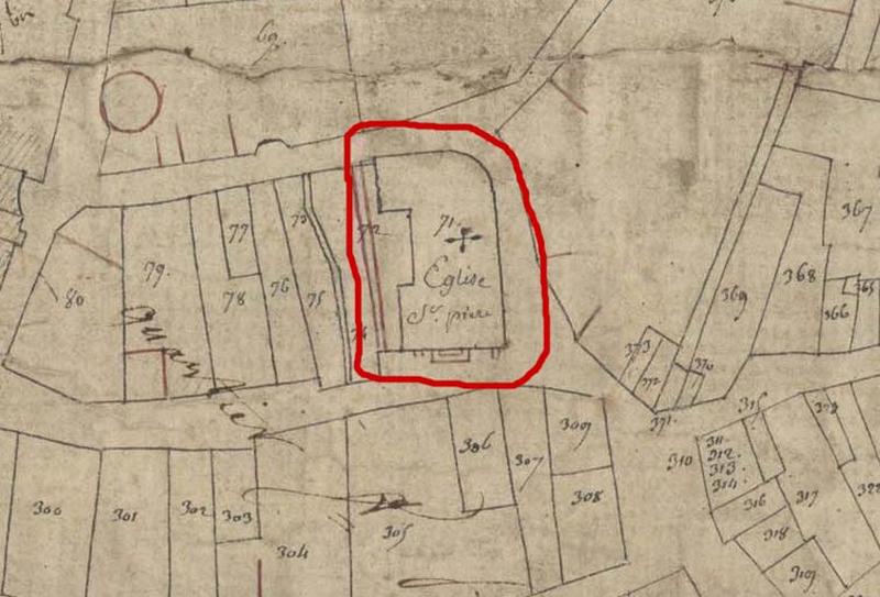 Extrait du cadastre de 1809, section E, parcelle 71.