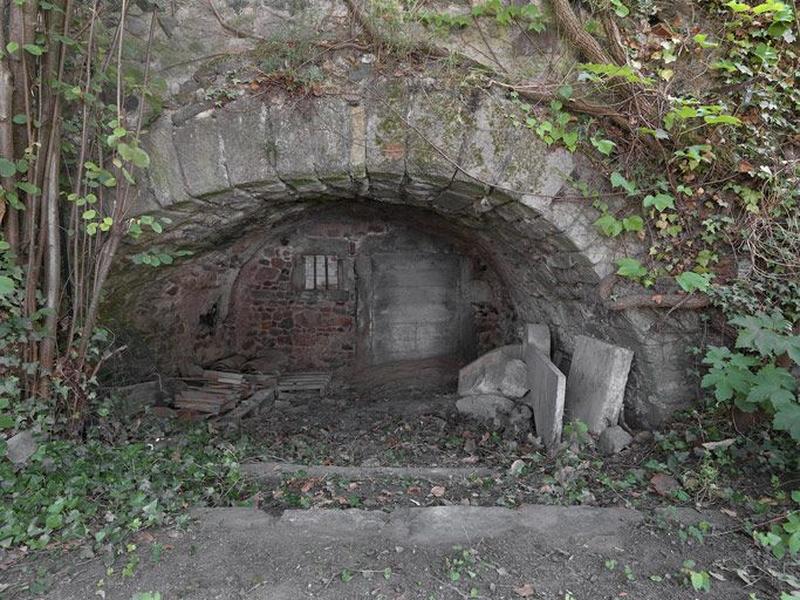 Vestige d'habitation passage et entrée de cave haute.