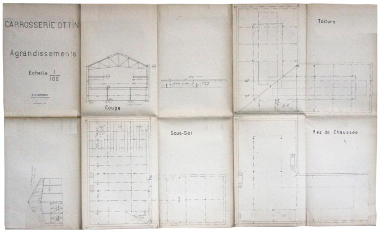 Plan de 1926, AM Lyon, carrosserie Ottin agrandissement
