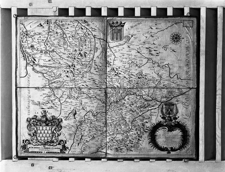Carte du païs d'Auvergne, gravure sur cuivre, par le sieur Du Bouchet, 1645 [Jose, Tessonnière, Baissat, Maringues, Montgascon, Noizillat (Luzillat)].