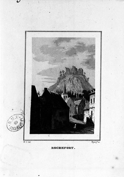 Rochefort [Vue du village et du château en ruines]