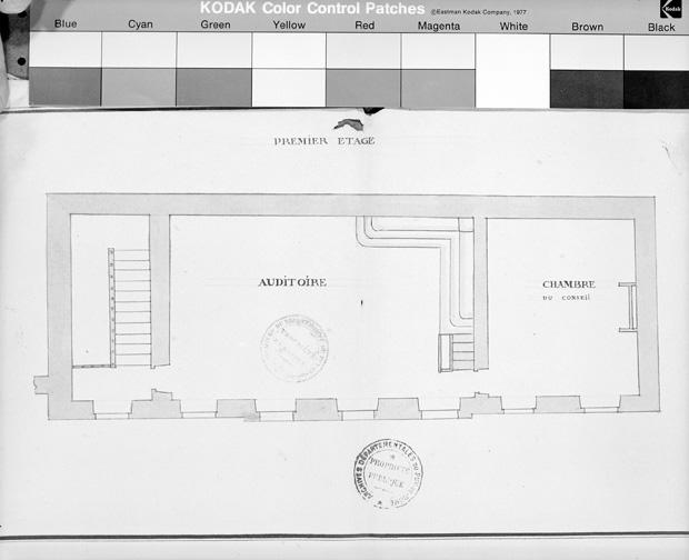 Edifice disparu (emplacement inconnu) : projet de juridiction consulaire. Plan du 1er étage, [par Saladin, 1752.]