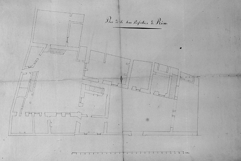 Plan de la sous-préfecture de Riom, rez-de-chaussée