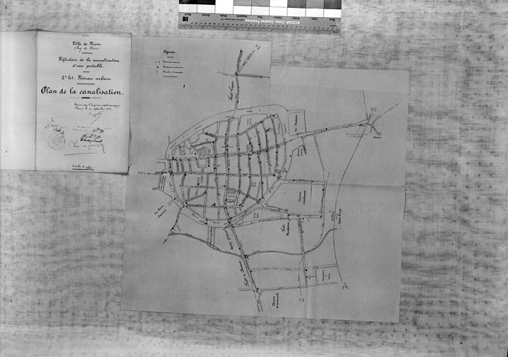 Ville de Riom. Réfection de la canalisation d'eau potable. Plan de la canalisation, 22 septembre 1906