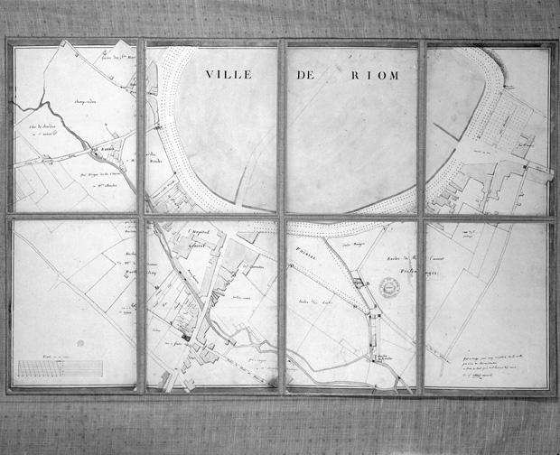 Périmètre de l'octroi partie sud,1819 : le boulevard et le préMadame apparaissent régulièrement plantés