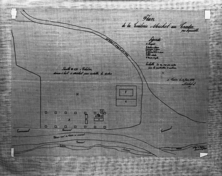 Plan de la tuilerie Michel au Trador près Laqueuille