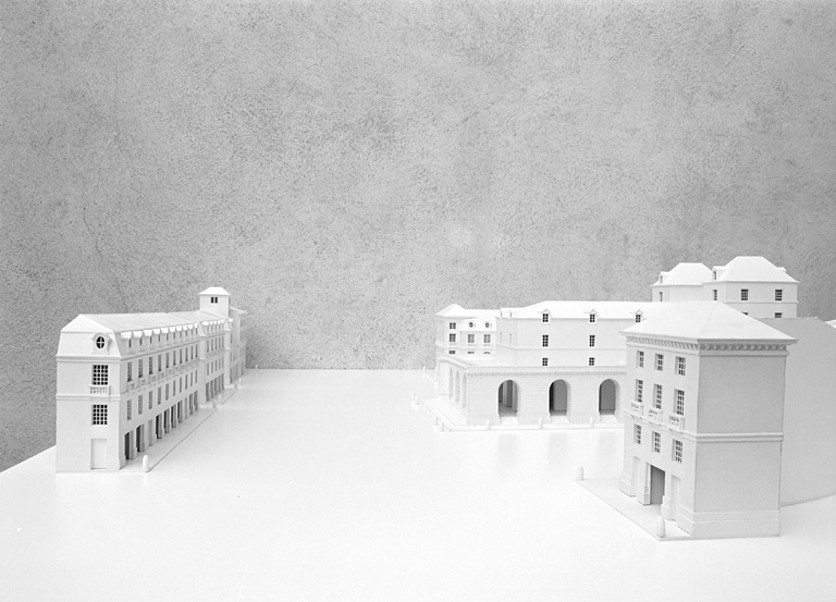 Restitution du projet : maquette, vue en perspective, de l'est.