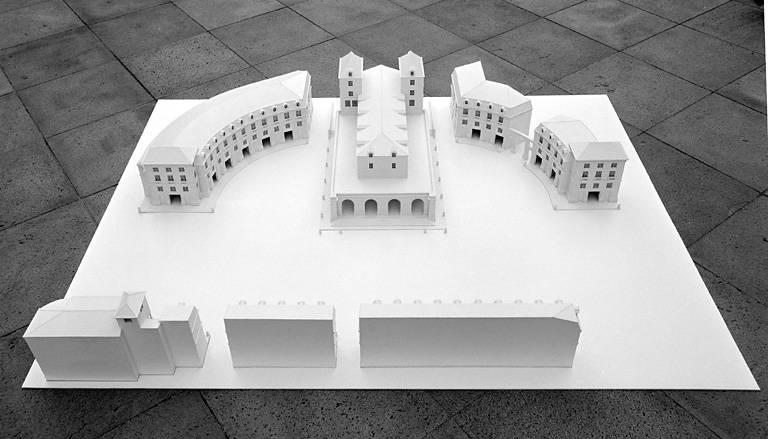 Restitution du projet : maquette, vue d'ensemble, du sud.