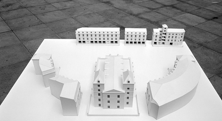 Restitution du projet : maquette, vue plongeante générale du nord.