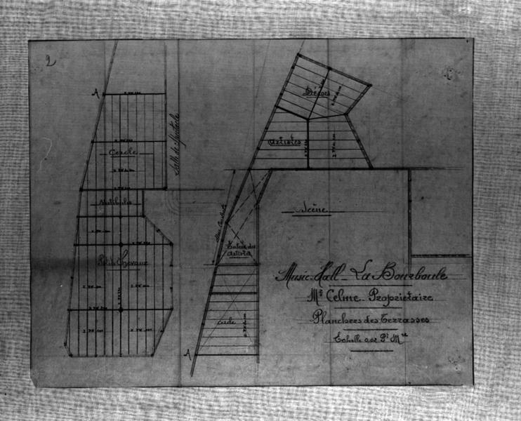 Music-Hall. La Bourboule. Mr Celme Propriétaire. Planchers des terrasses.