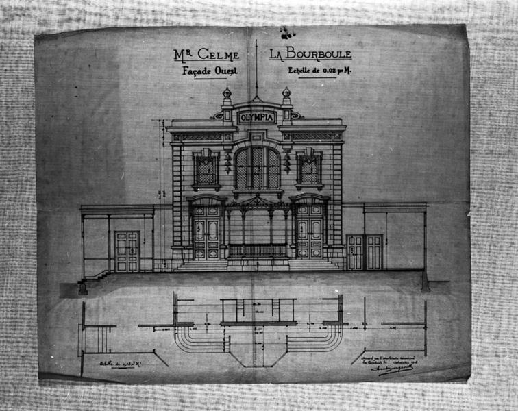 Mr Celme La Bourboule Façade ouest [Elévation et plan]