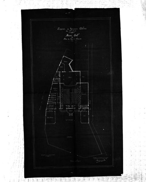 Propriété de Monsieur Celme. La Bourboule. Music-Hall. Plan du Rez-de-Chaussée.
