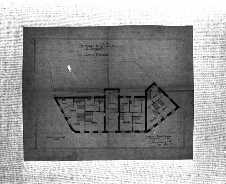 Propriété de Mr Celme. La Bourboule. Plan du 1er étage. [Projet de magasins].