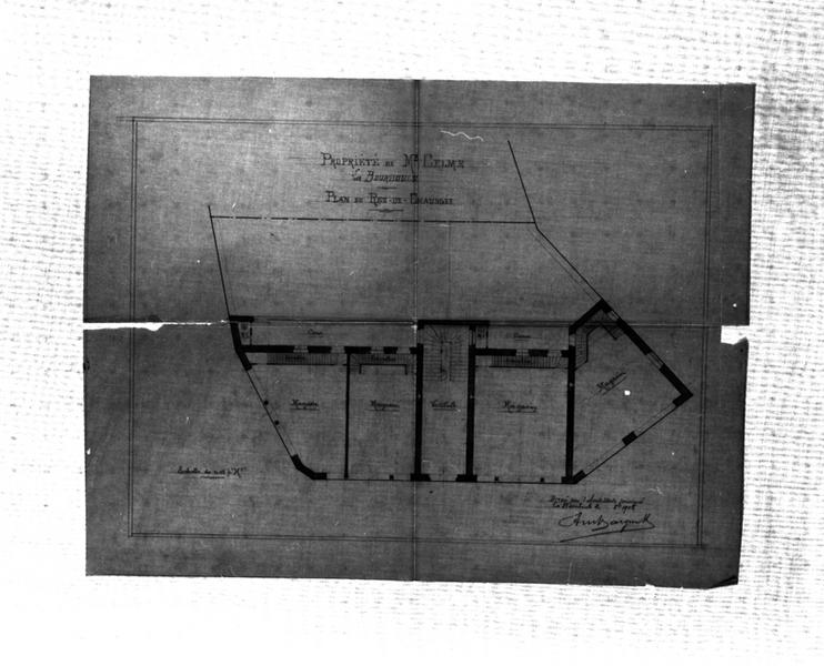 Propriété de Mr Celme. La Bourboule. Plan du rez-de-chaussée. [Projet de magasins].
