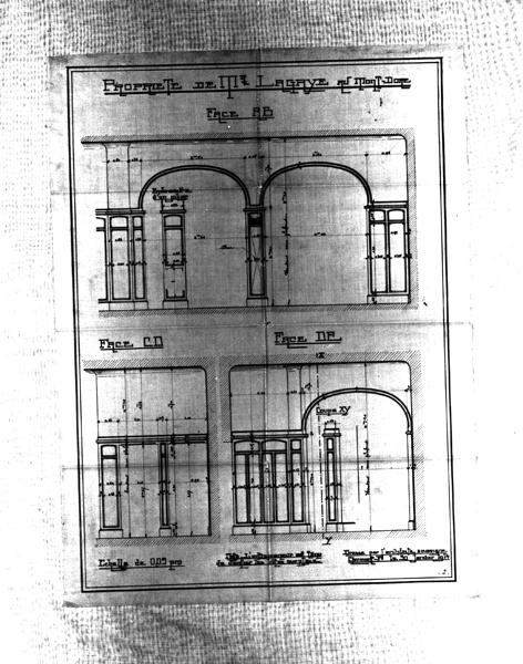 'Propriété de Mr Lagaye au Mont-Dore Embrasures Calque, encres noire et rouge; par Louis Jarrier, 30 janvier 1914'